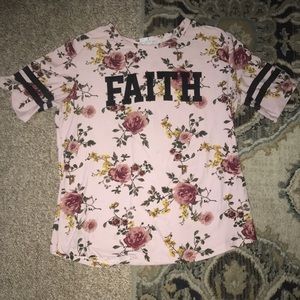 Faith pink shirt with flowers